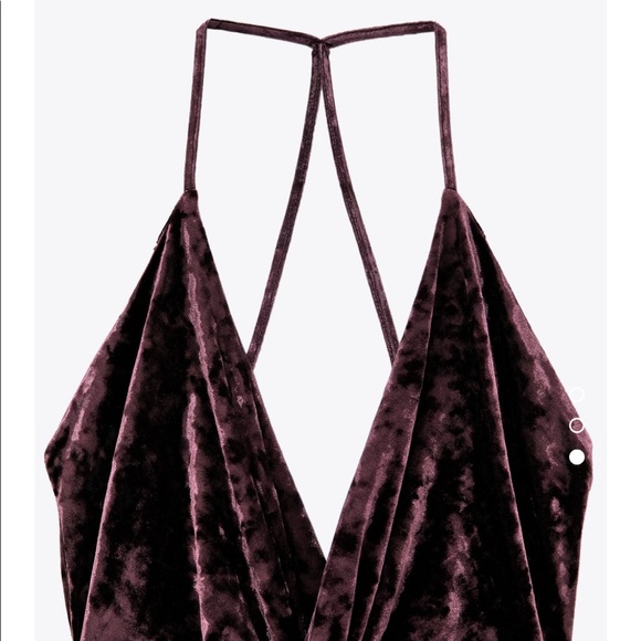 ZARA Holiday Maroon Velvet mini dress - Picture 10 of 10